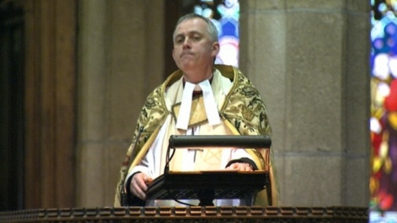 Reverend Canon Hilary Barber conducting the service at Halifax Minster