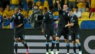 Andy Carroll celebrates scoring England's opener in Kiev.