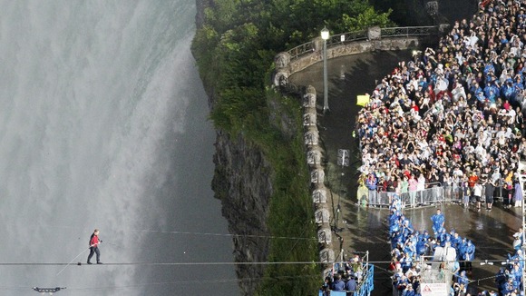 Thousands gathered to watch Wallenda's historic walk.