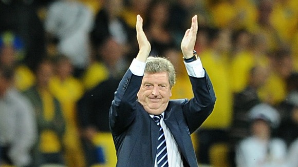 England manager Roy Hodgson celebrates victory after the final whistle