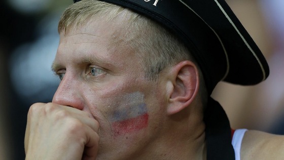 A tearful Russian fan