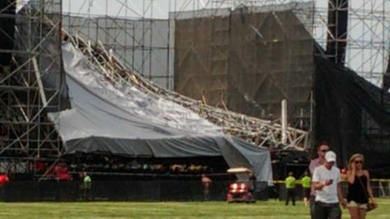 One person died and another was seriously injured when the stage collapsed before the concert in Toronto.