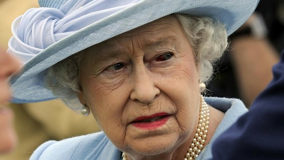 The Queen was seen with a bloodshot over the weekend
