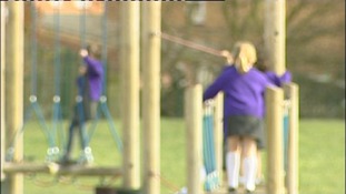 Children playing in school yard