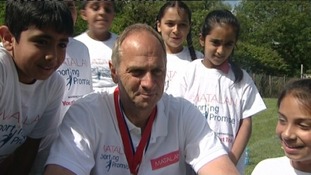 Sir Steve Redgrave encouraged young children in Telford to participate in sport today