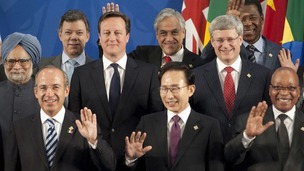David Cameron poses for the G20 family photo in Mexico