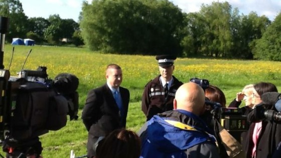 West Midlands Police at briefing at scene of search for Nicola Payne