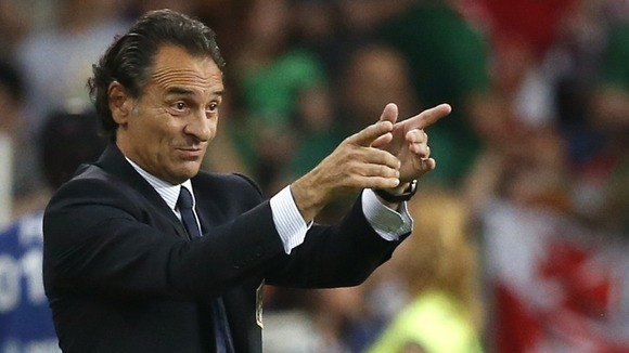 Italy coach Cesare Prandelli points the way towards Euro 2012 success in Poznan.