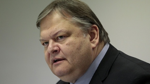 The leader of Greece's PASOK Socialists Evangelos Venizelos.