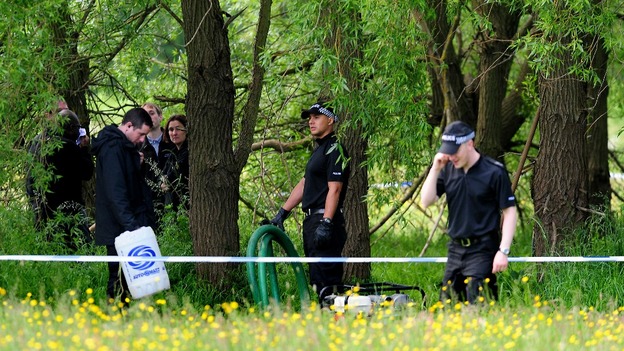 West Midlands Police officers at the search site in Coventry. 