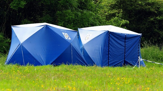 Police tents have been erected at the search site in Coventry. 