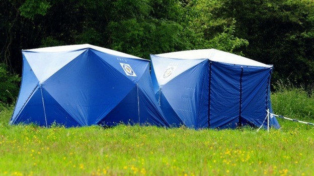 Police tents have been erected at the search site in Coventry