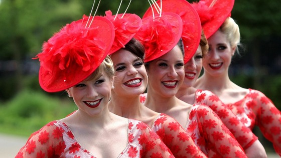 Race-goers attend the first day of Royal Ascot. 
