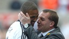 Luke Moore (l) and Brendan Rodgers