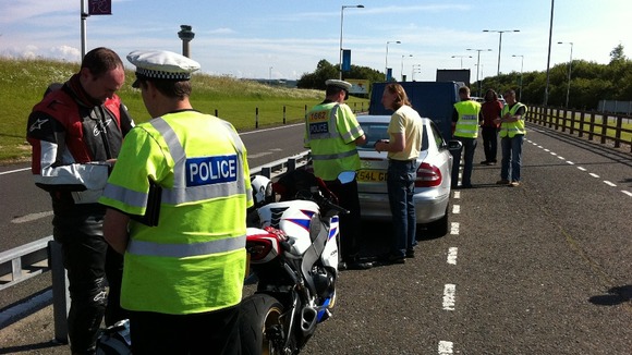 Police roadblocks at Stansted airport