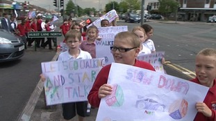 Children march for safer roads