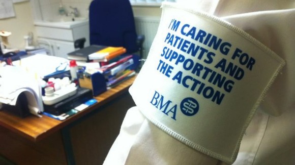Industrial action by doctors in underway.