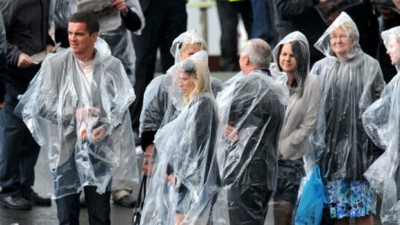 Damp racegoers