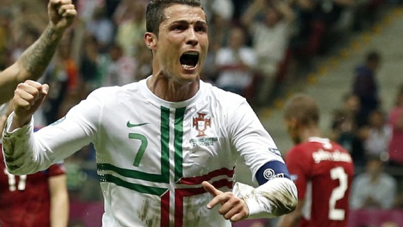 Portugal winger Cristiano Ronaldo celebrates his winner.