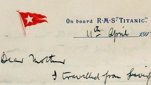 The letter sent from the Titanic which will go on display this summer