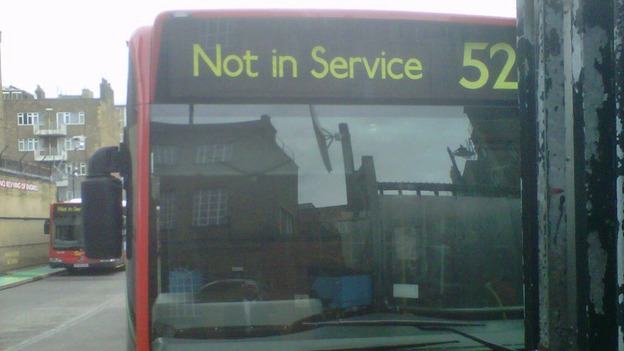 Out of service bus in Lambeth