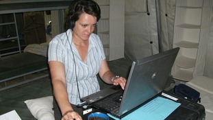 Kate Prout at work in Afghanistan