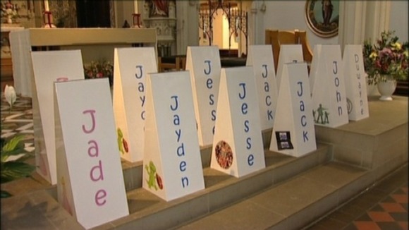 Tears and laughter was heard during the service as tributes were read out