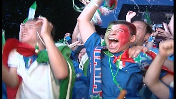 Fans celebrating in Bedford when Italy won the World Cup in 2006