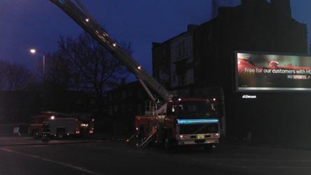 Fire engines at scene of fire