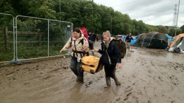 Campers start to leave the Isle of Wight festival