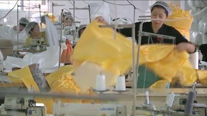 Factories are mass producing protective Hazmat suits