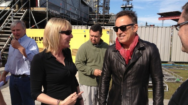 Bruce Springsteen arrives at the Isle of Wight Festival