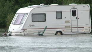 Flooded caravan