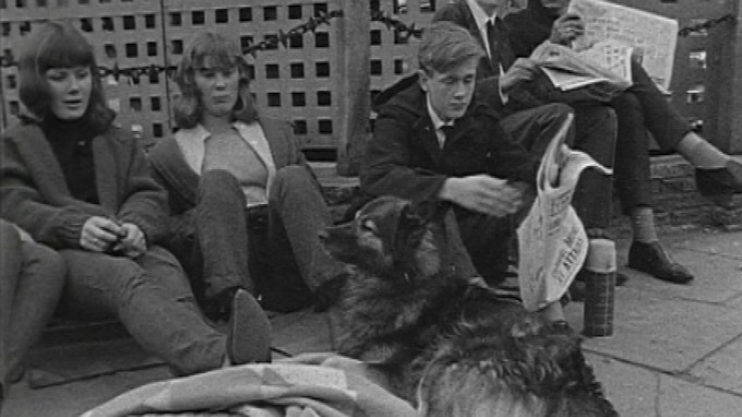 Crowds waiting for Beatles tickets outside the Gaumont in Ipswich 1964