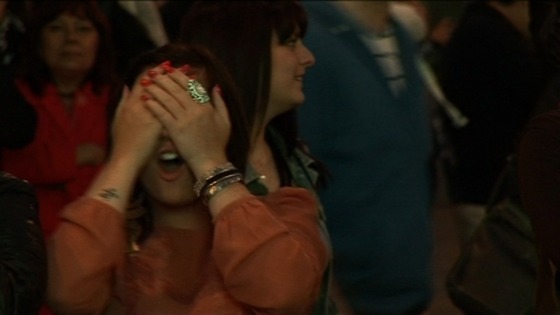 Fan watches football