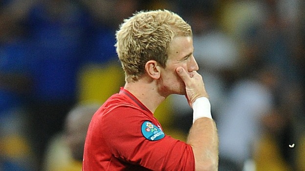 England goalkeeper Joe Hart dejected after the penalty shootout defeat.
