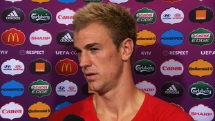 England keeper Joe Hart speaks to ITV Sport's Gabriel Clarke after Italy loss.