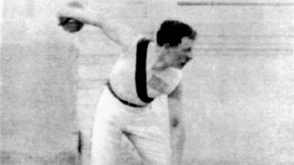 1896: USA's Robert Garrett, gold medallist in the discus and shot put