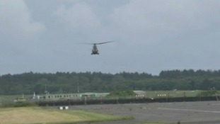 helicopter landing at Pembrey airport