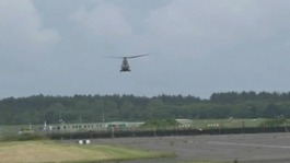 helicopter landing at Pembrey airport