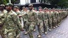 Soldiers from the 2nd Battalion the Mercian Regiment parade through Nottingham