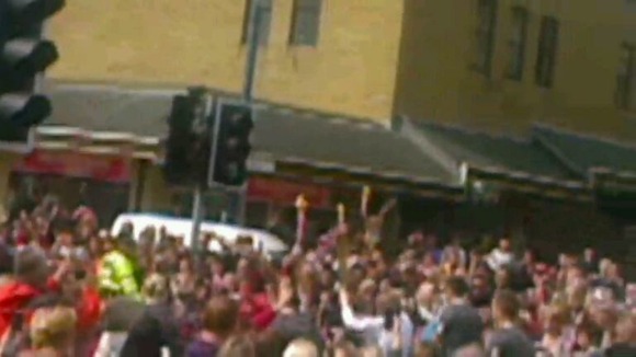 Cheering in Dewsbury