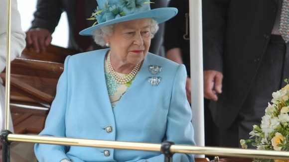 The Queen aboard the Alaska passenger steamer on the Thames