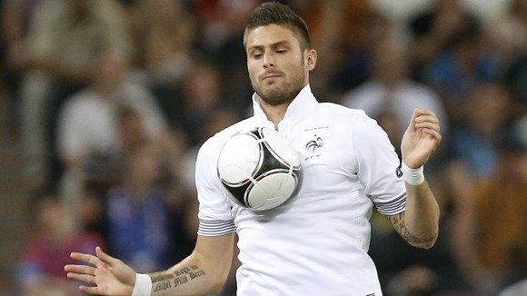 France's Olivier Giroud during the Euro 2012 quarter-final against Spain.