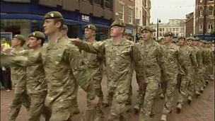 2nd Battalion The Mercian Regiment marching in Derby today