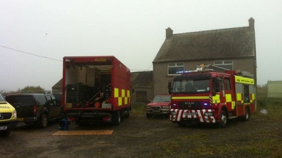 Scene of trapped man