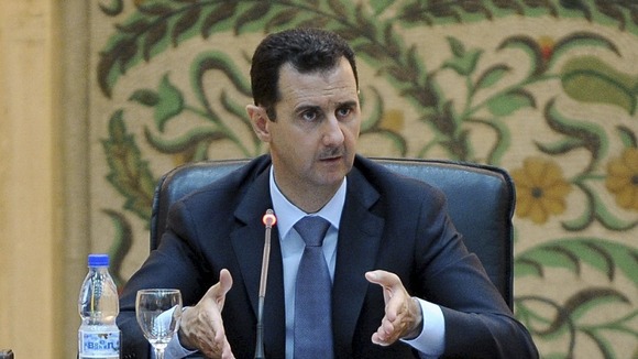 Syria's President Bashar al-Assad speaks to the new government in Damascus today.