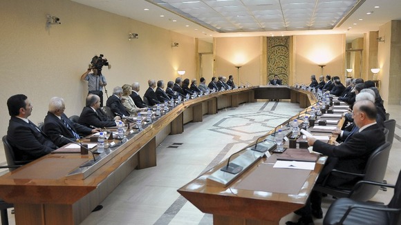 A new government was sworn in Syria before President Bashar al-Assad today.