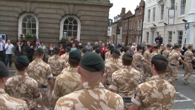 More than 250 soldiers will march through Worcester city centre today