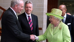 The Queen publicly shakes hands with Martin McGuinness